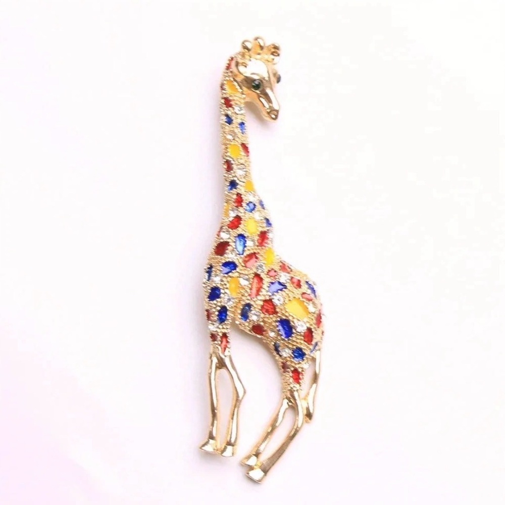 Colorful Giraffe Brooch